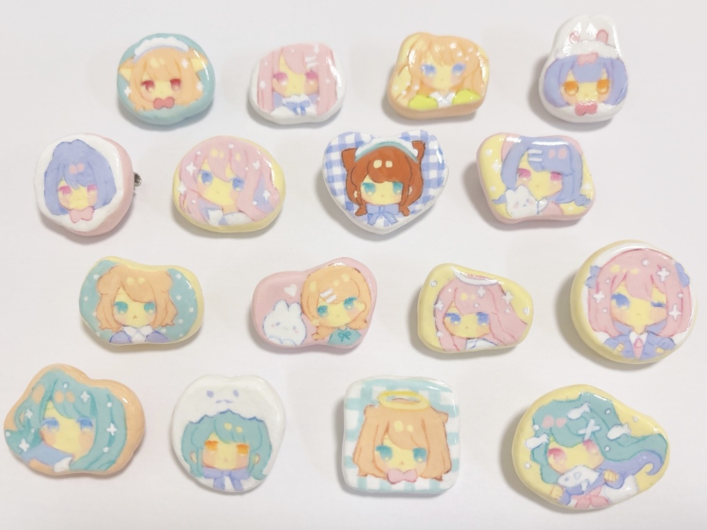 石塑粘土ブローチ