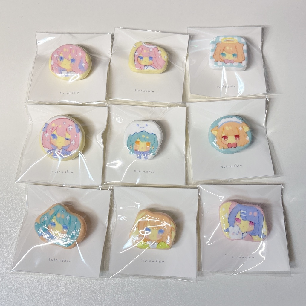 石塑粘土ブローチ