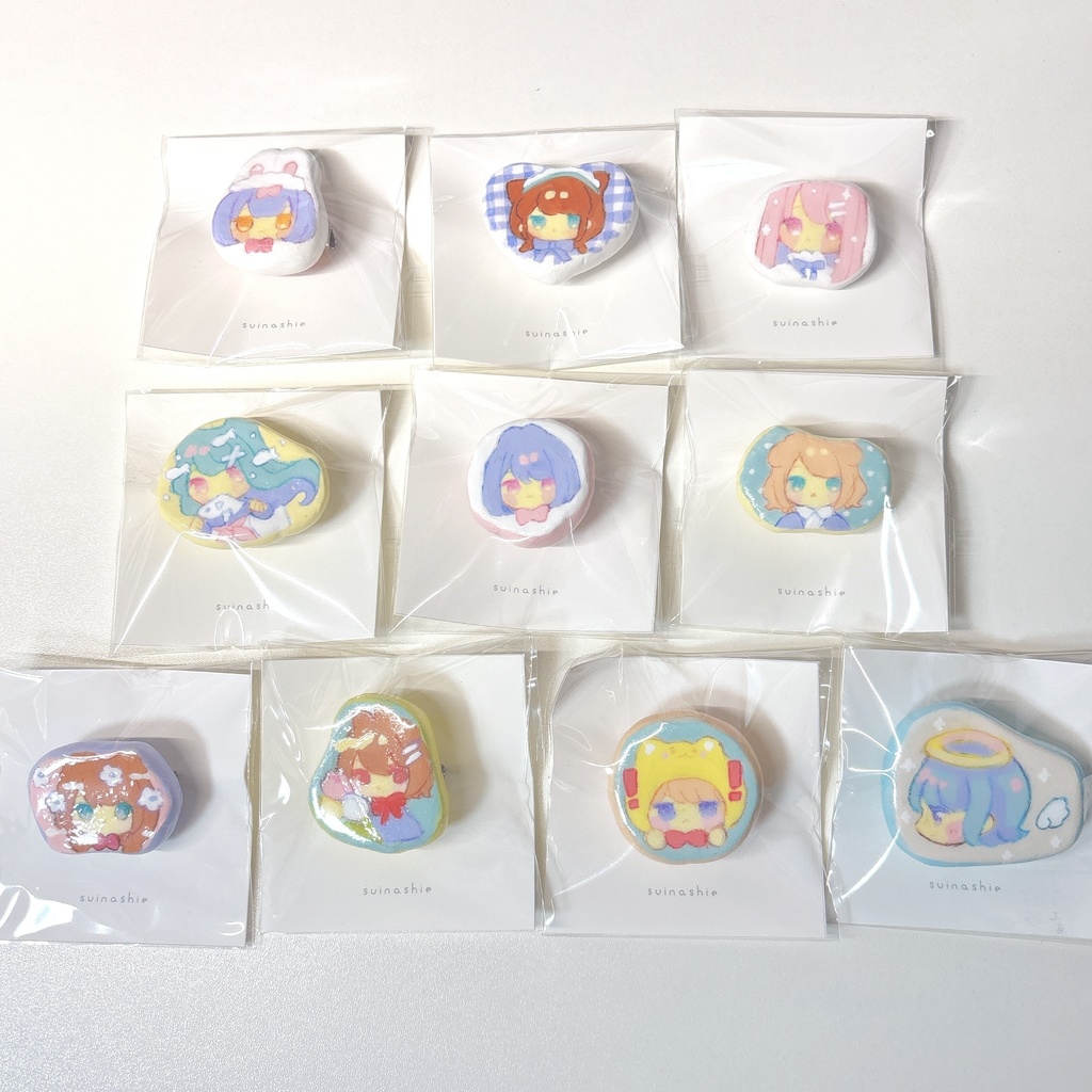 石塑粘土ブローチ