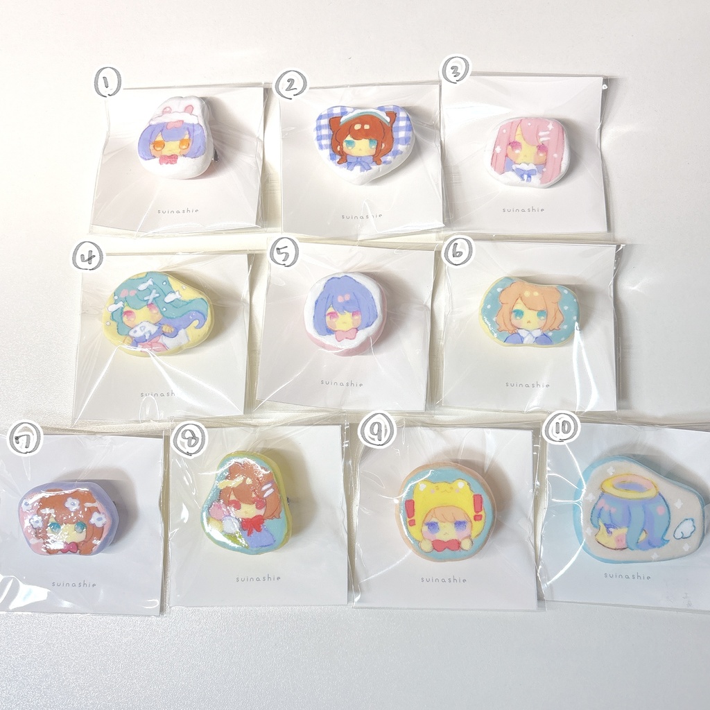 石塑粘土ブローチ