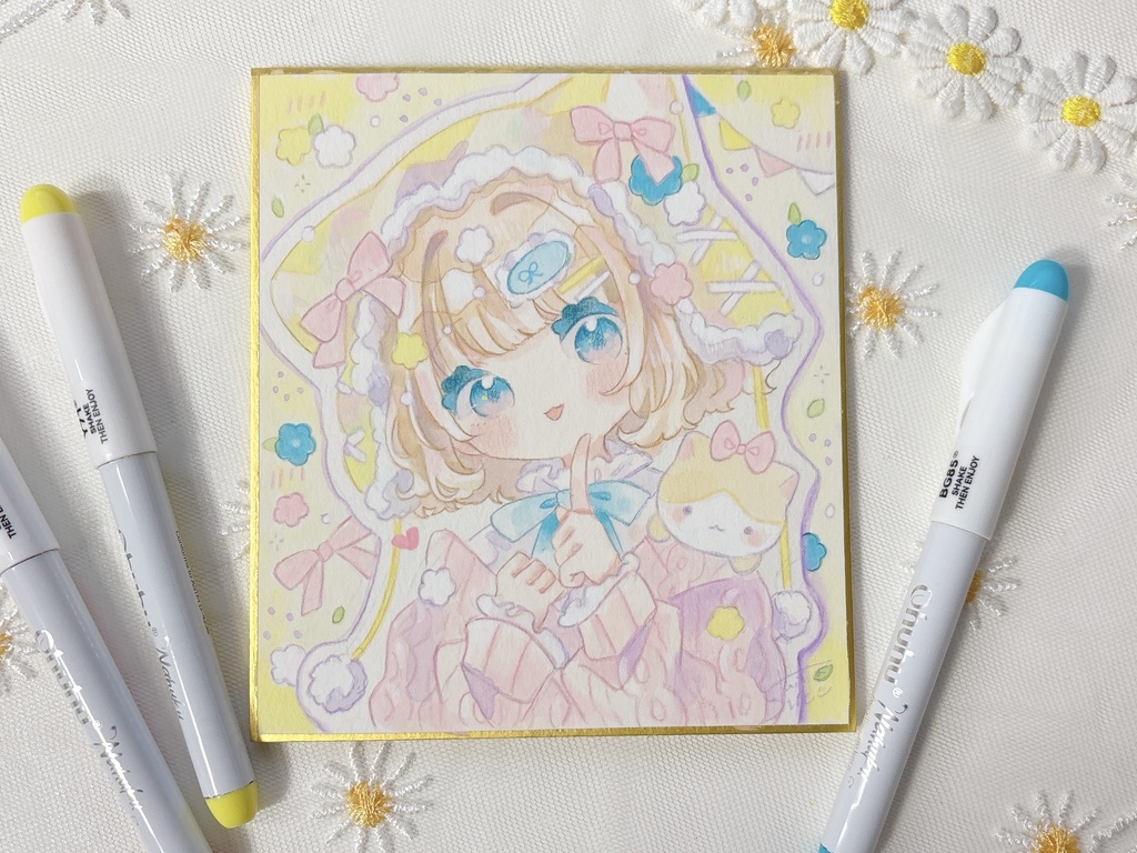 【原画】1/4サイズアクリルマーカー色紙