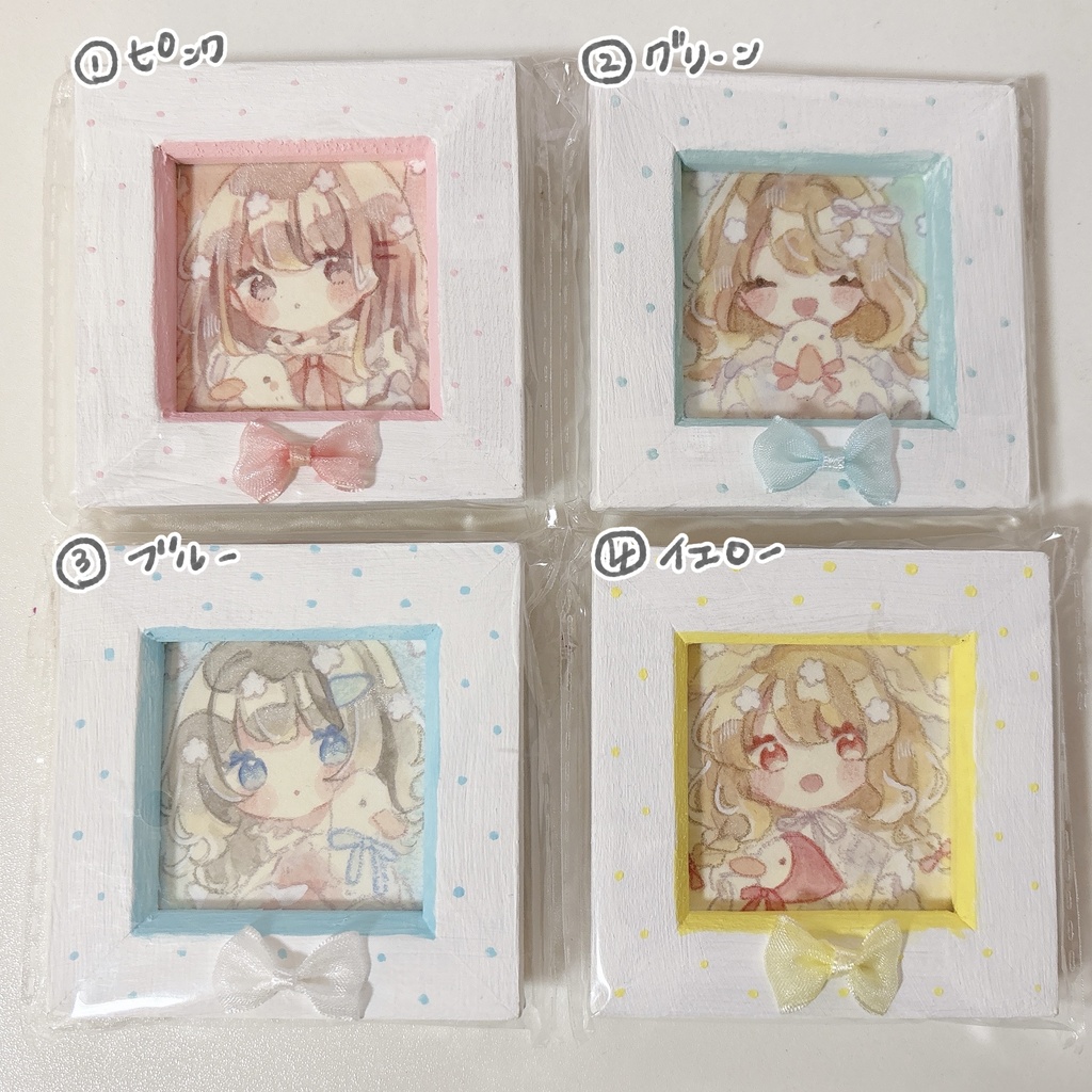 額付きミニ原画(アヒルと女の子)