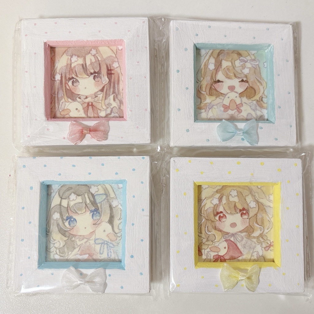 額付きミニ原画(アヒルと女の子)