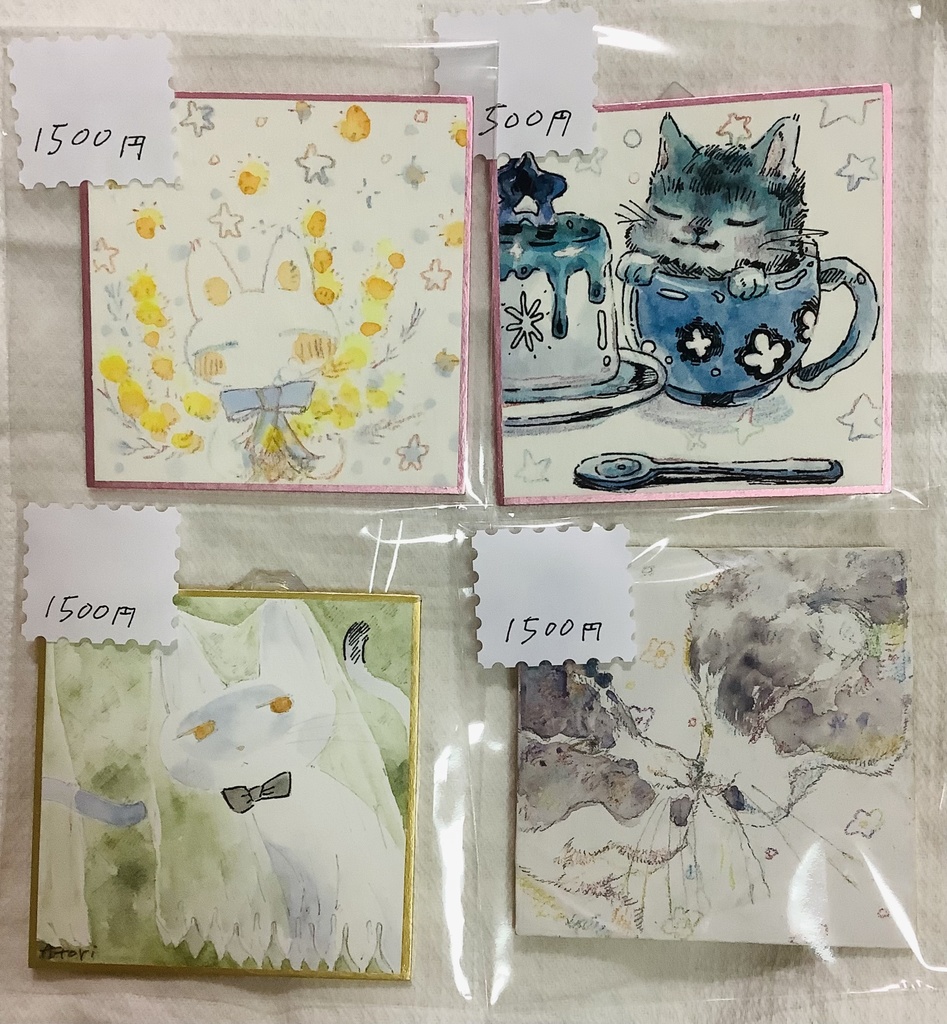 ミニ色紙ねこシリーズ