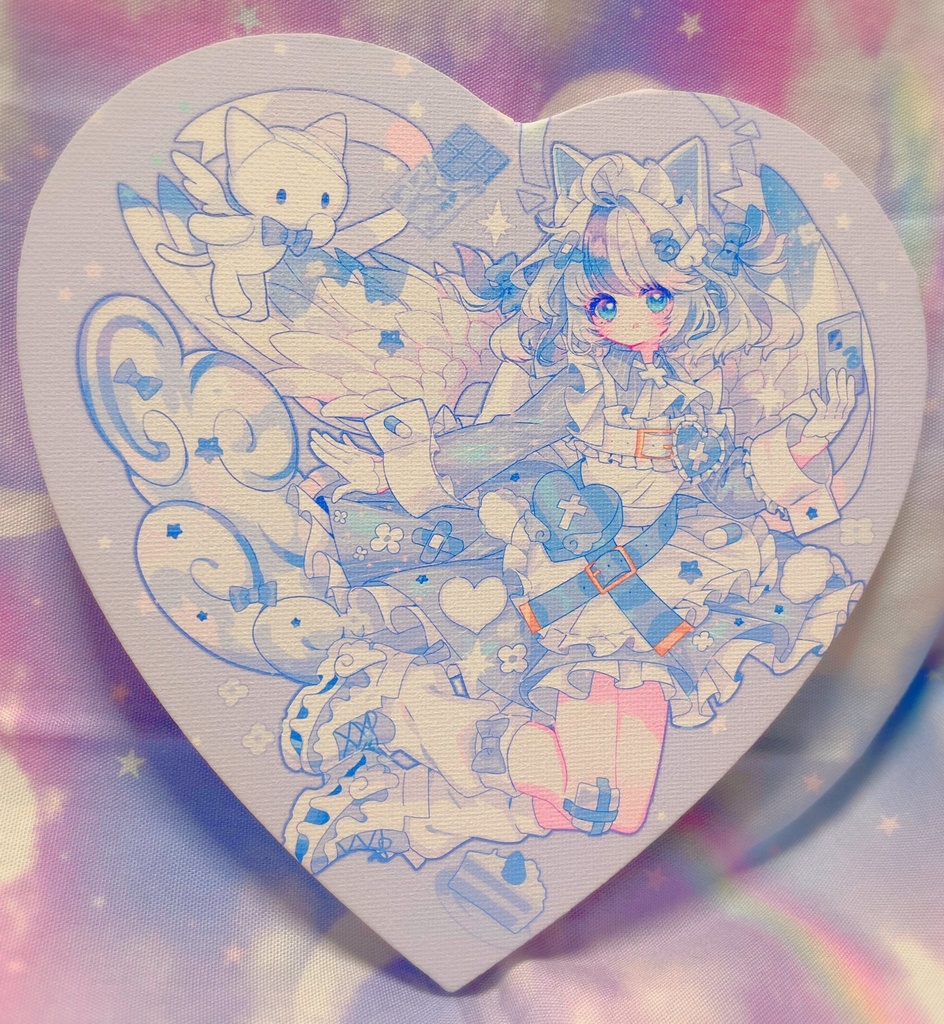 ハートキャンバスプリント💙青の女の子