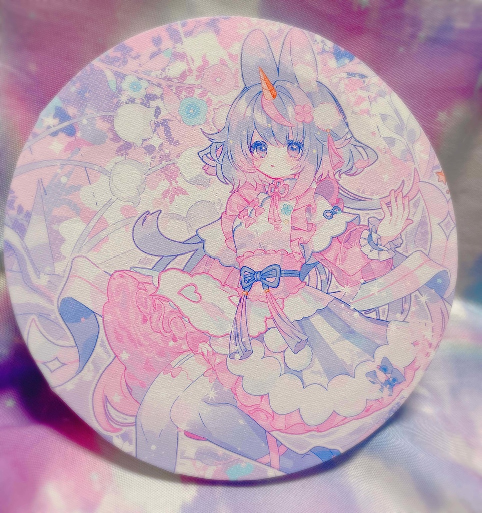 兎に角ちゃん🐇キャンバスプリント-丸形