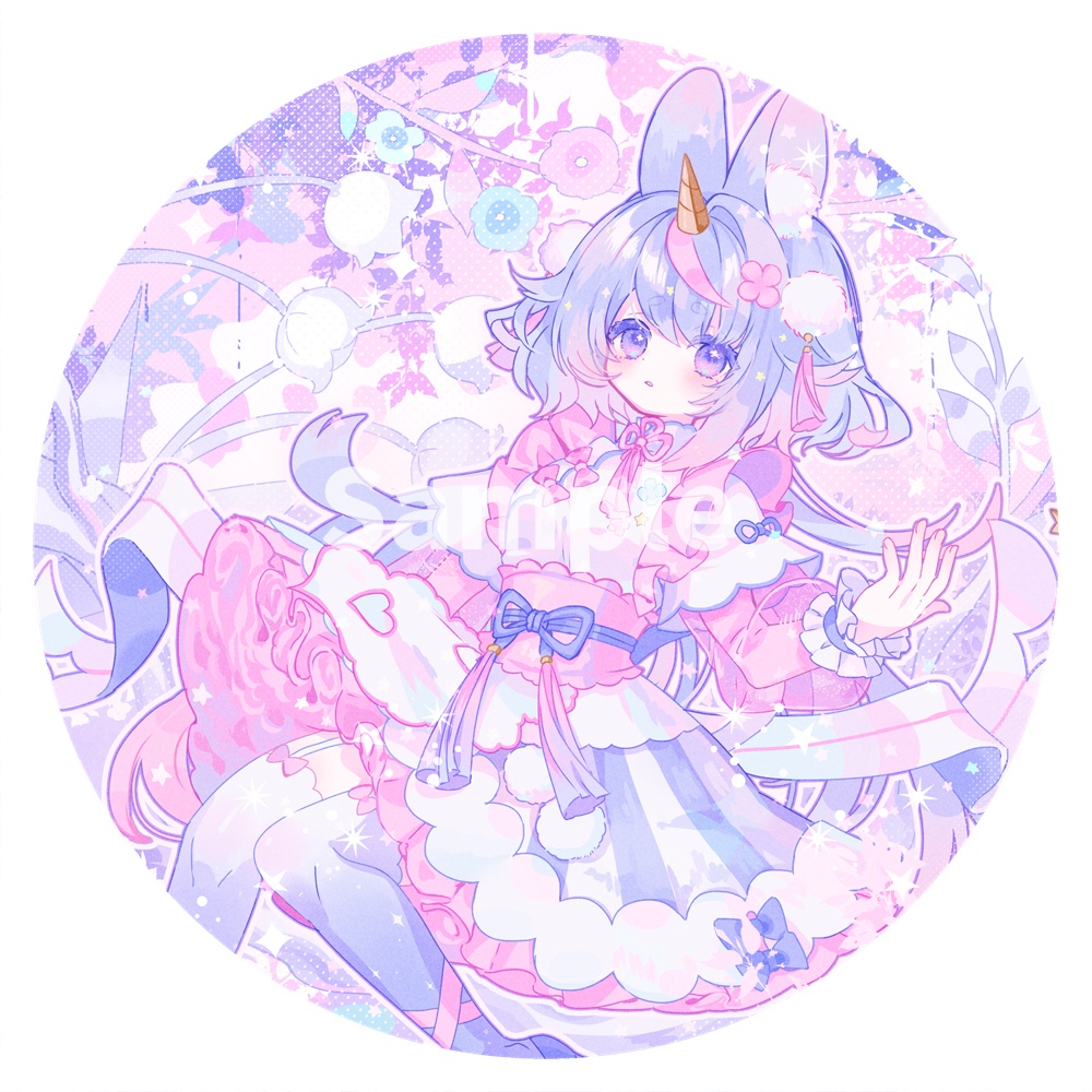 【再販】兎に角ちゃん🐇キャンバスプリント-丸形