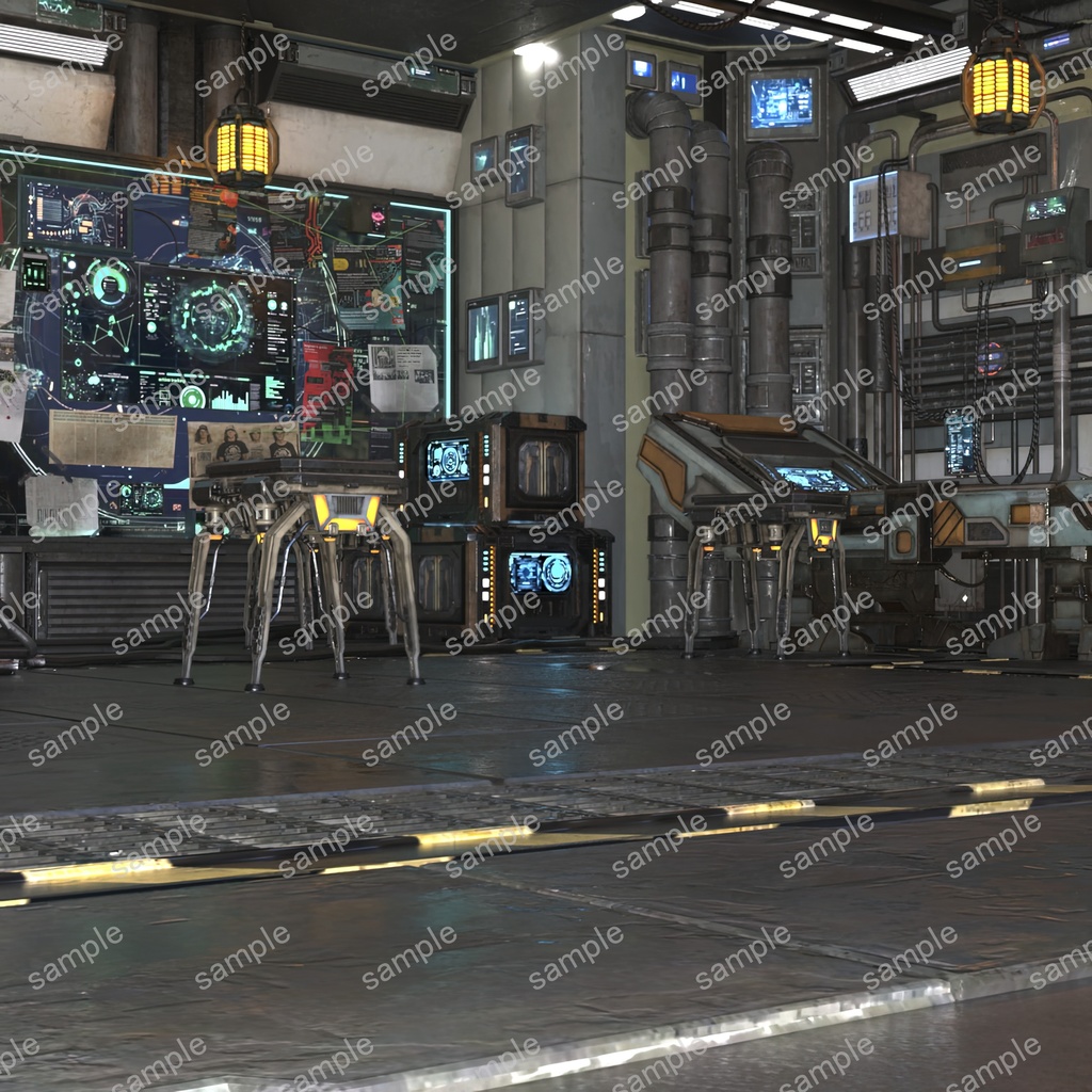 SF部屋01 4000✗4000px 高画質 3DCG 背景素材