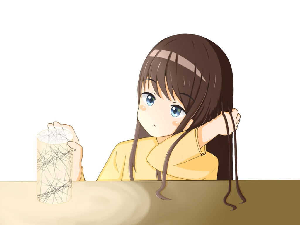 ライトと戯れる女の子 [iPhone用透明ケース]