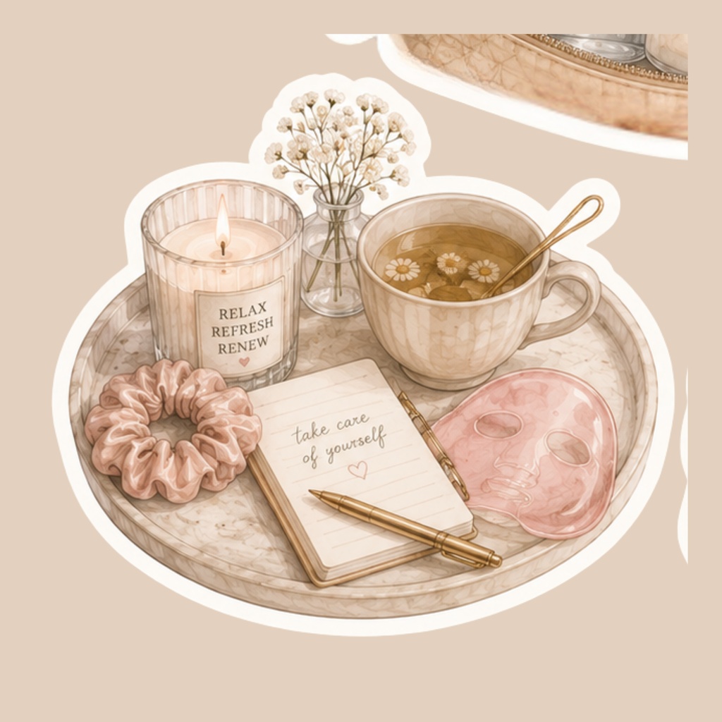 Beauty Essentials Stickers | Self Care PNG Set