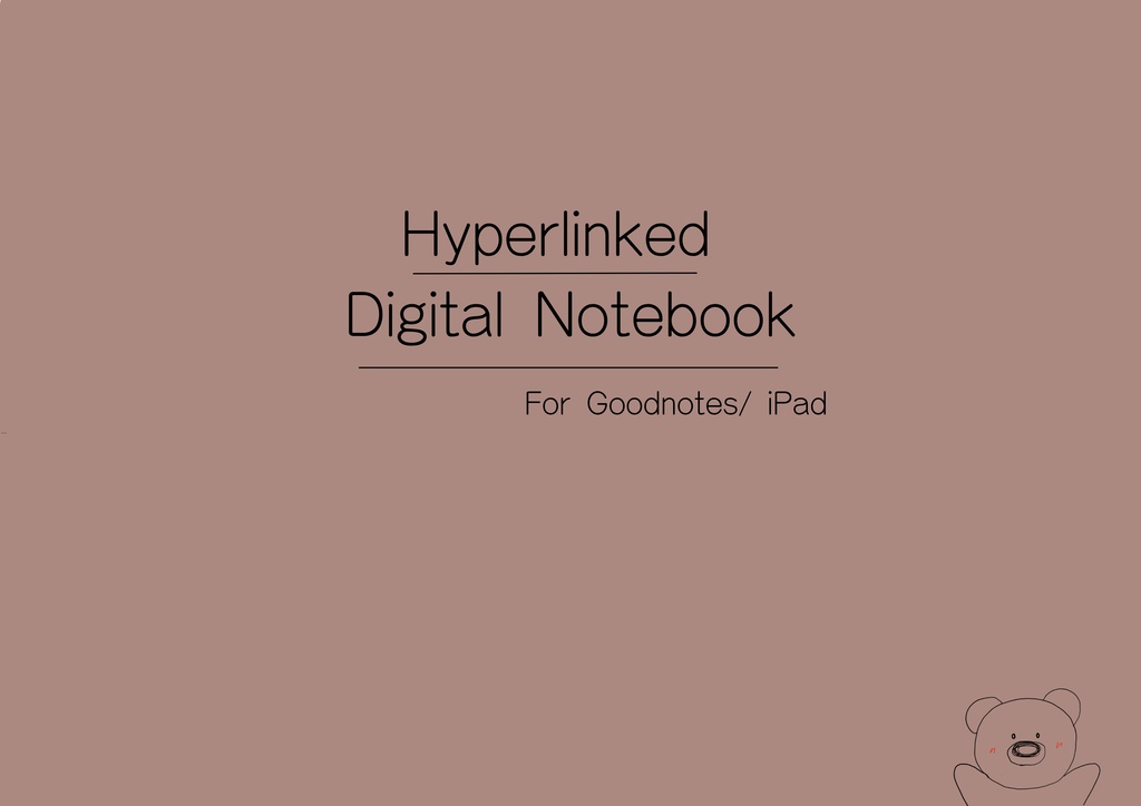 シンプルデジタルノート｜GoodNotes / iPad対応｜ハイパーリンク付き（44ページ）