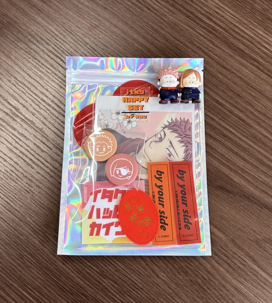 itkg happy set(ステッカー/缶バッジ/ポストカード セット)