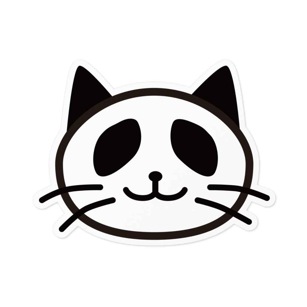 ネコパンダ　ただの顔のステッカー