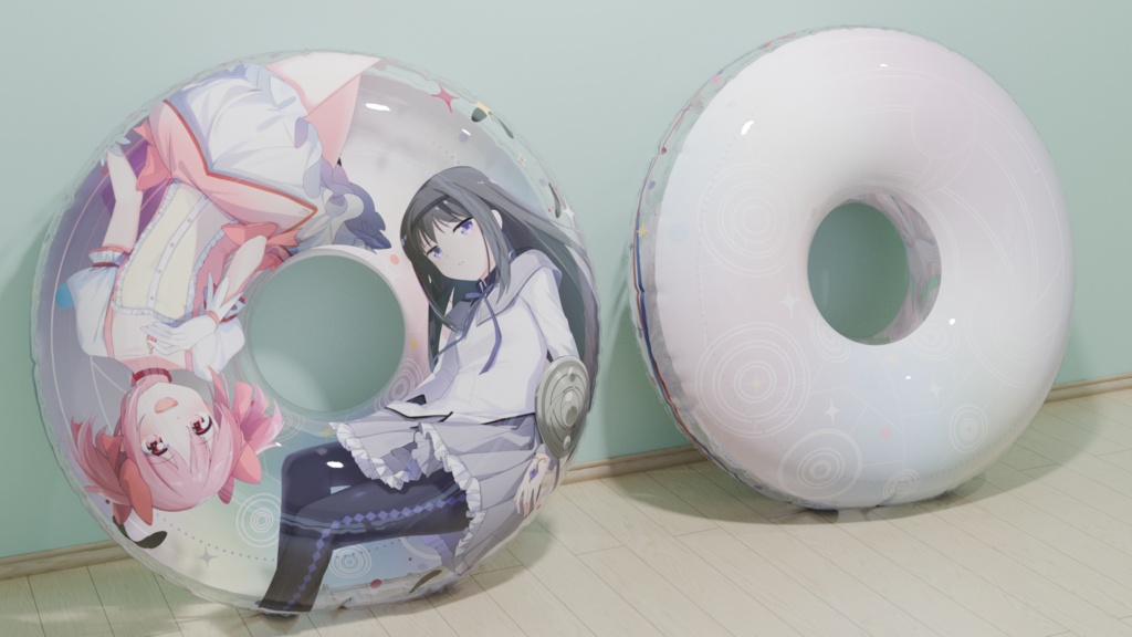 【予約頒布】 暁美ほむら & 少女まどか マギカ 150cm 浮き輪