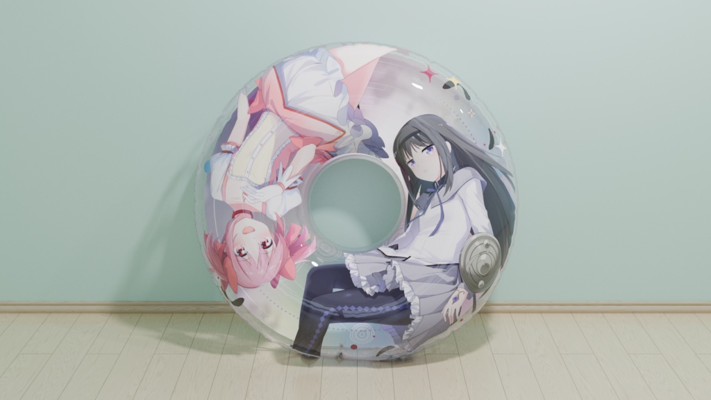 【予約頒布】 暁美ほむら & 少女まどか マギカ 150cm 浮き輪