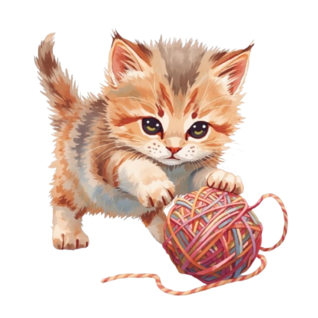 【動物シリーズ】猫の水彩アンティーク風クリップアート13点セット(png背景透過)