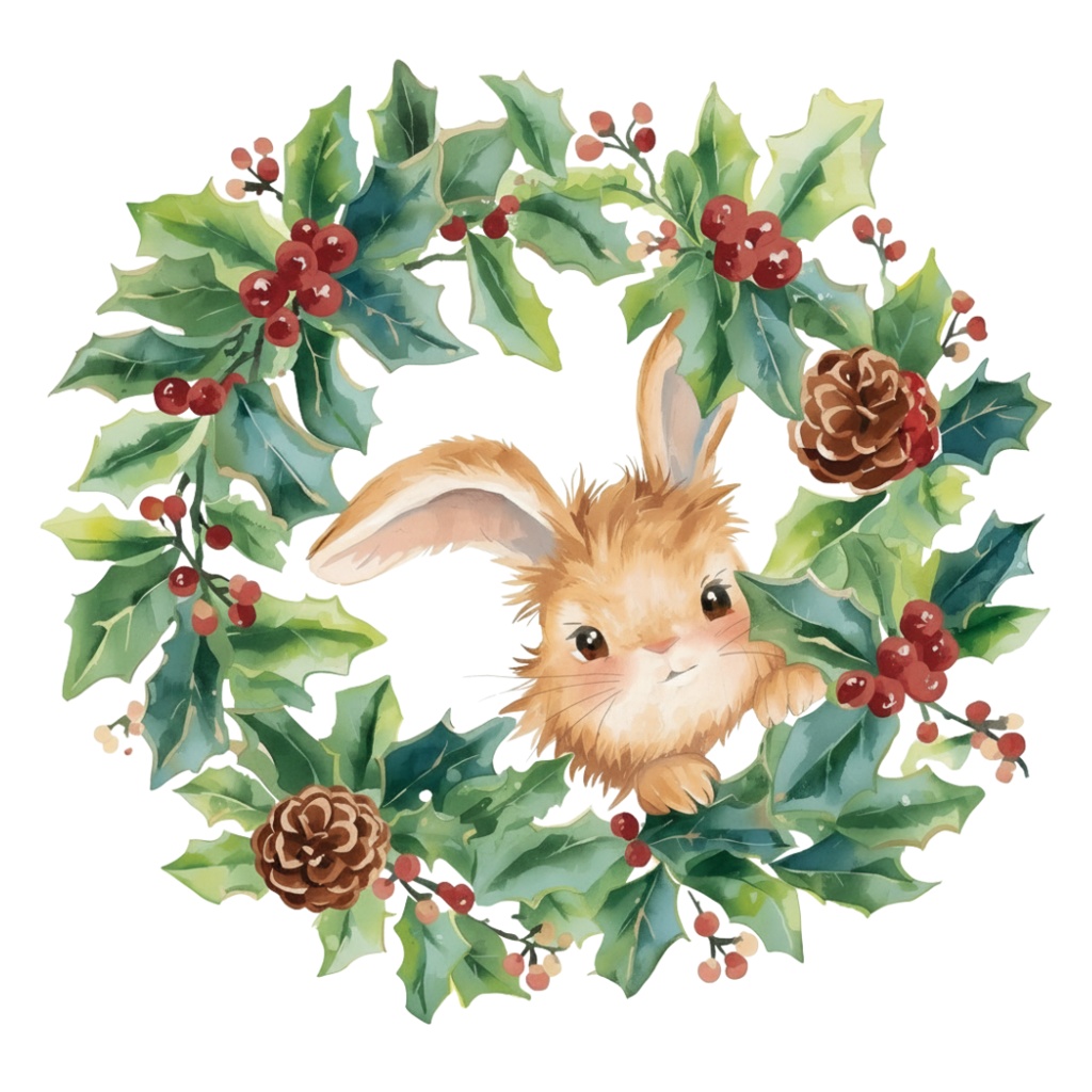 【動物シリーズ】かわいい水彩ウサギのクリップアートセット|透過PNG 24点