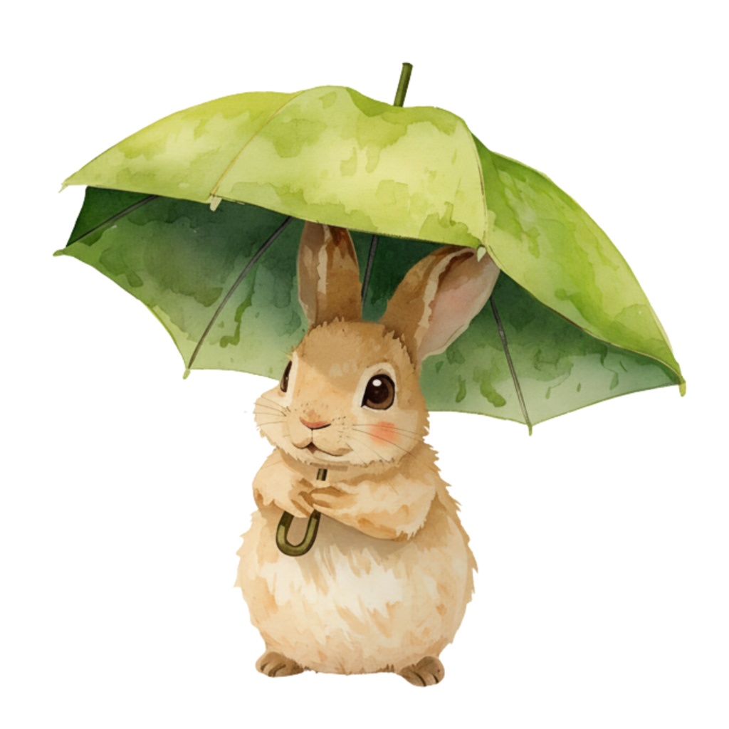 【動物シリーズ】かわいい水彩ウサギのクリップアートセット|透過PNG 24点