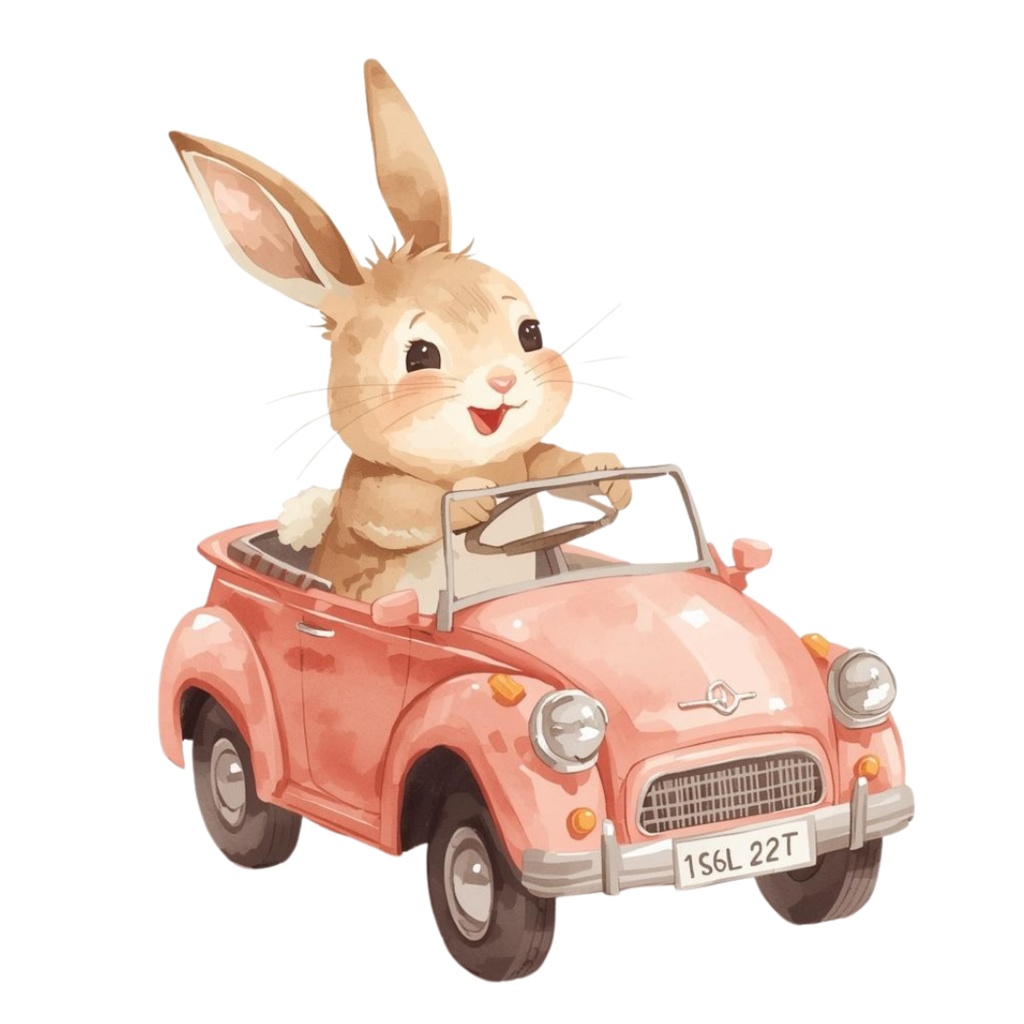 【動物シリーズ】かわいい水彩ウサギのクリップアートセット|透過PNG 24点