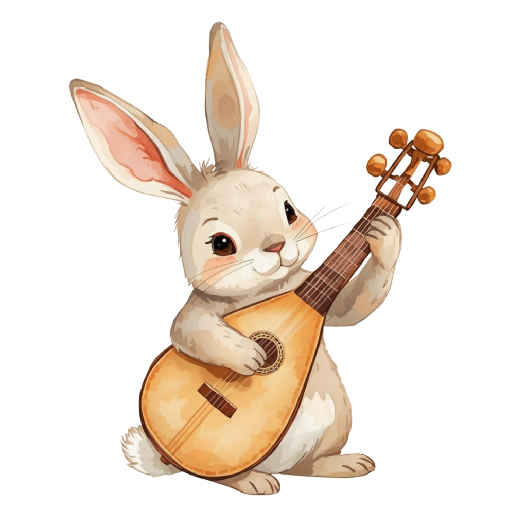 【動物シリーズ】かわいい水彩ウサギのクリップアートセット|透過PNG 24点