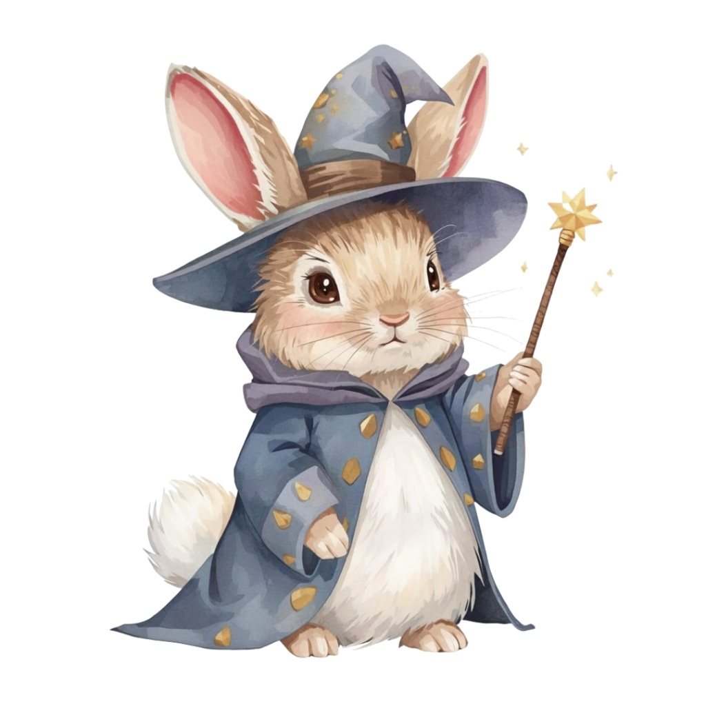 【動物シリーズ】かわいい水彩ウサギのクリップアートセット|透過PNG 24点