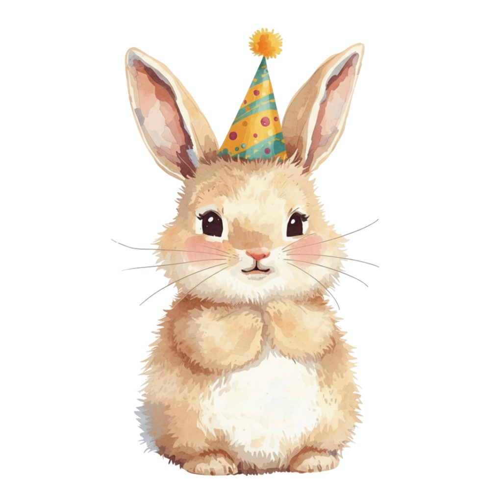 【動物シリーズ】かわいい水彩ウサギのクリップアートセット|透過PNG 24点