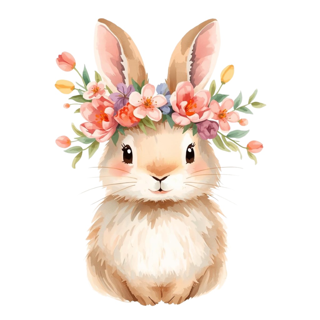 【動物シリーズ】かわいい水彩ウサギのクリップアートセット|透過PNG 24点