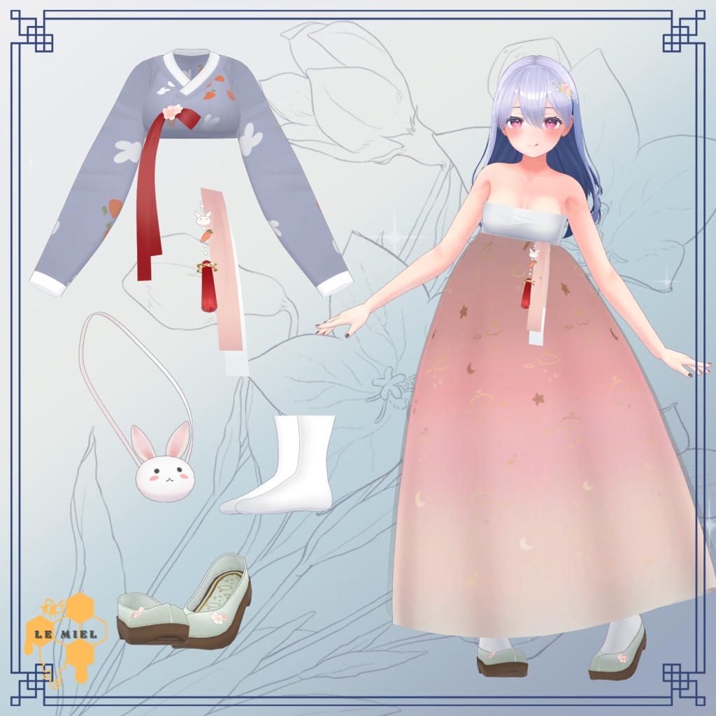 【PB対応】 Kikyo Rabbit Hanbok VRC用