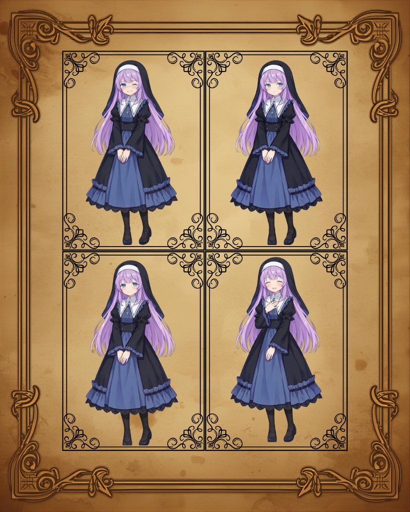 【無料配布】【立ち絵素材】【差分20種】シスター・少女