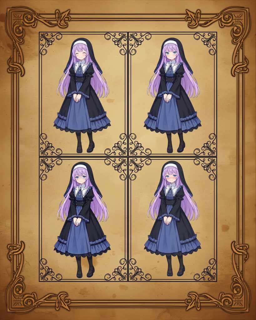 【無料配布】【立ち絵素材】【差分20種】シスター・少女