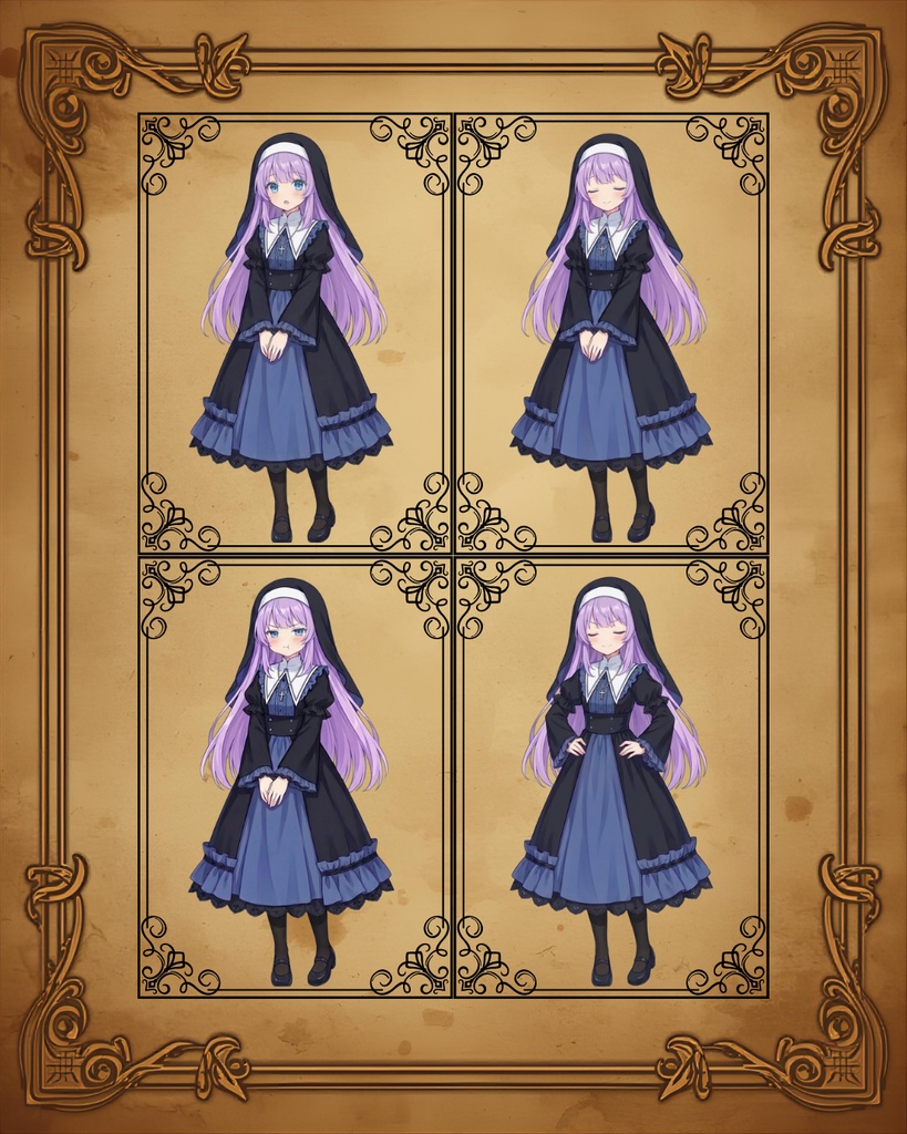 【無料配布】【立ち絵素材】【差分20種】シスター・少女