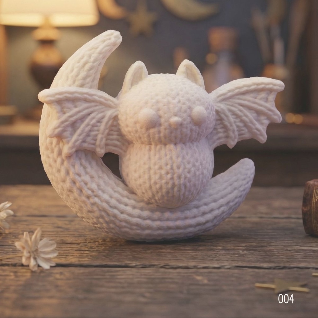 🦇毛糸のこうもりちゃん ― 夕暮れ星のグラデーション（1点もの）