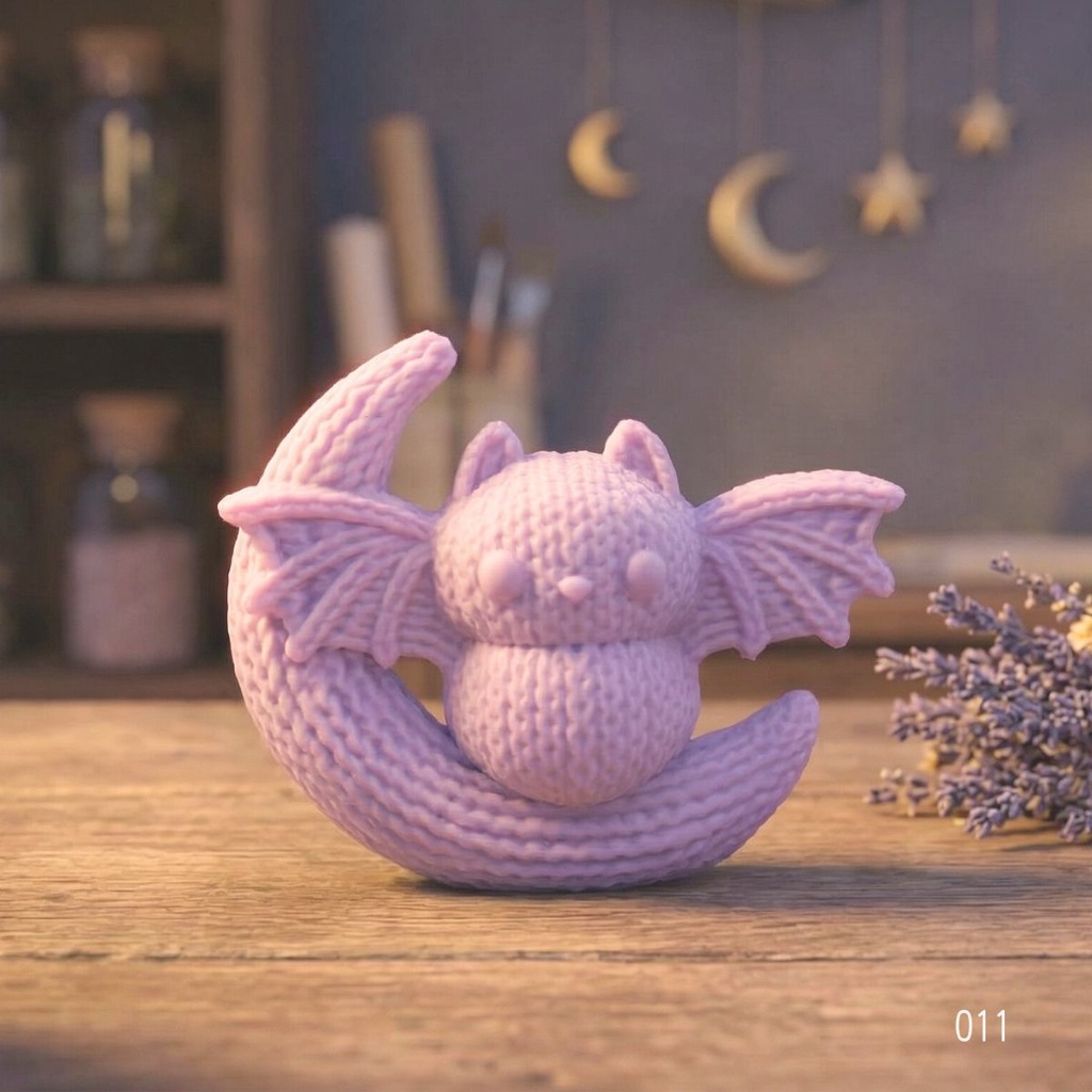  🌙 月のゆりかごのこうもりちゃん  — 守護者のこうもり（紅藤色） —