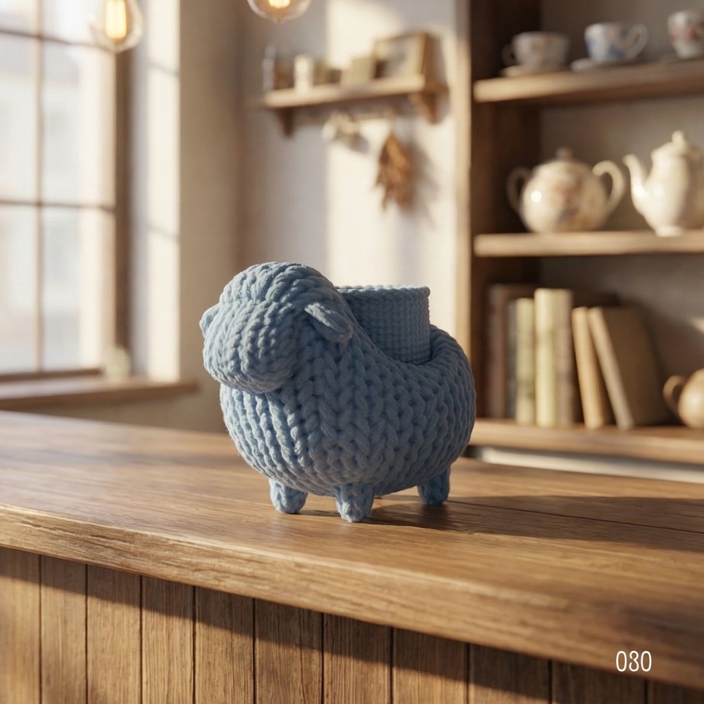 英詩さんのカフェの見守りひつじ（青竹色） 030