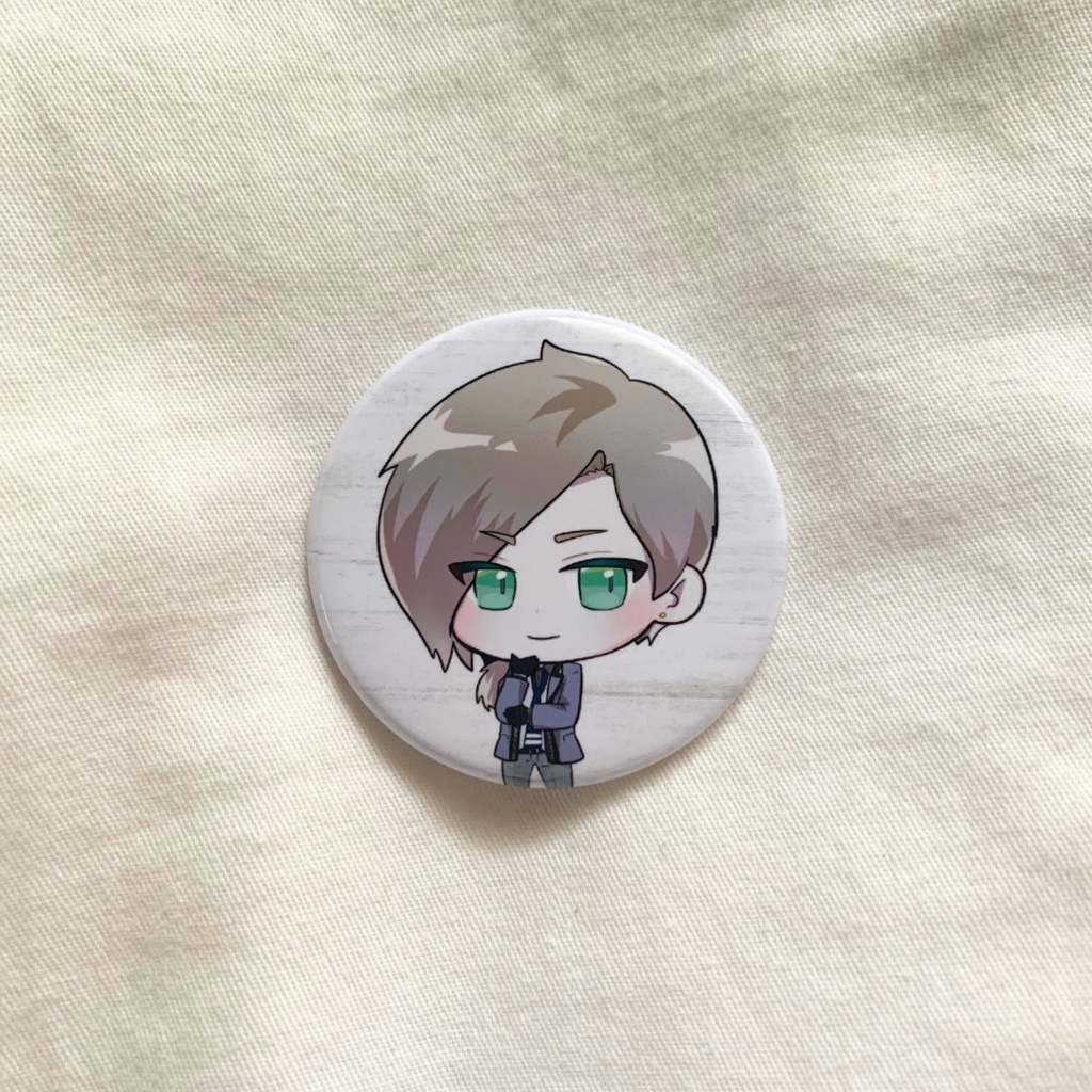 静かに見守るレインさん　缶バッジ