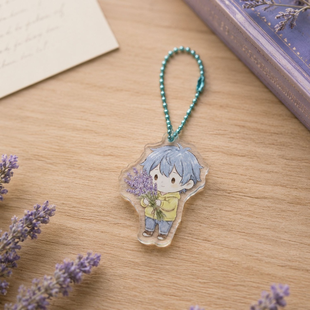 『雨ときどき、ラベンダー』 アクリルキーホルダー3種セット🌿☔