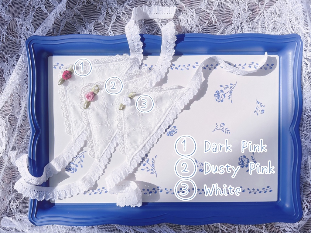 コットンレースとフリルレースのバブーシュカ