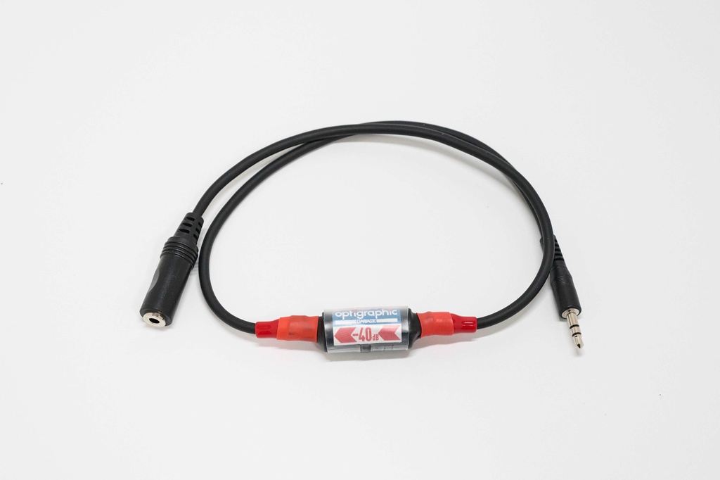ステレオミニ-40dB PADケーブル 【ステレオミニ／メス - オス】