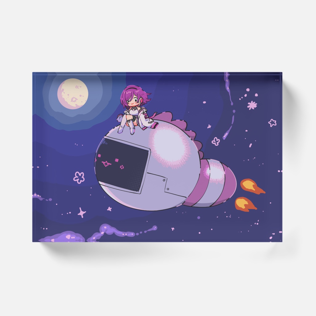 「宇宙へ」アクリルブロック