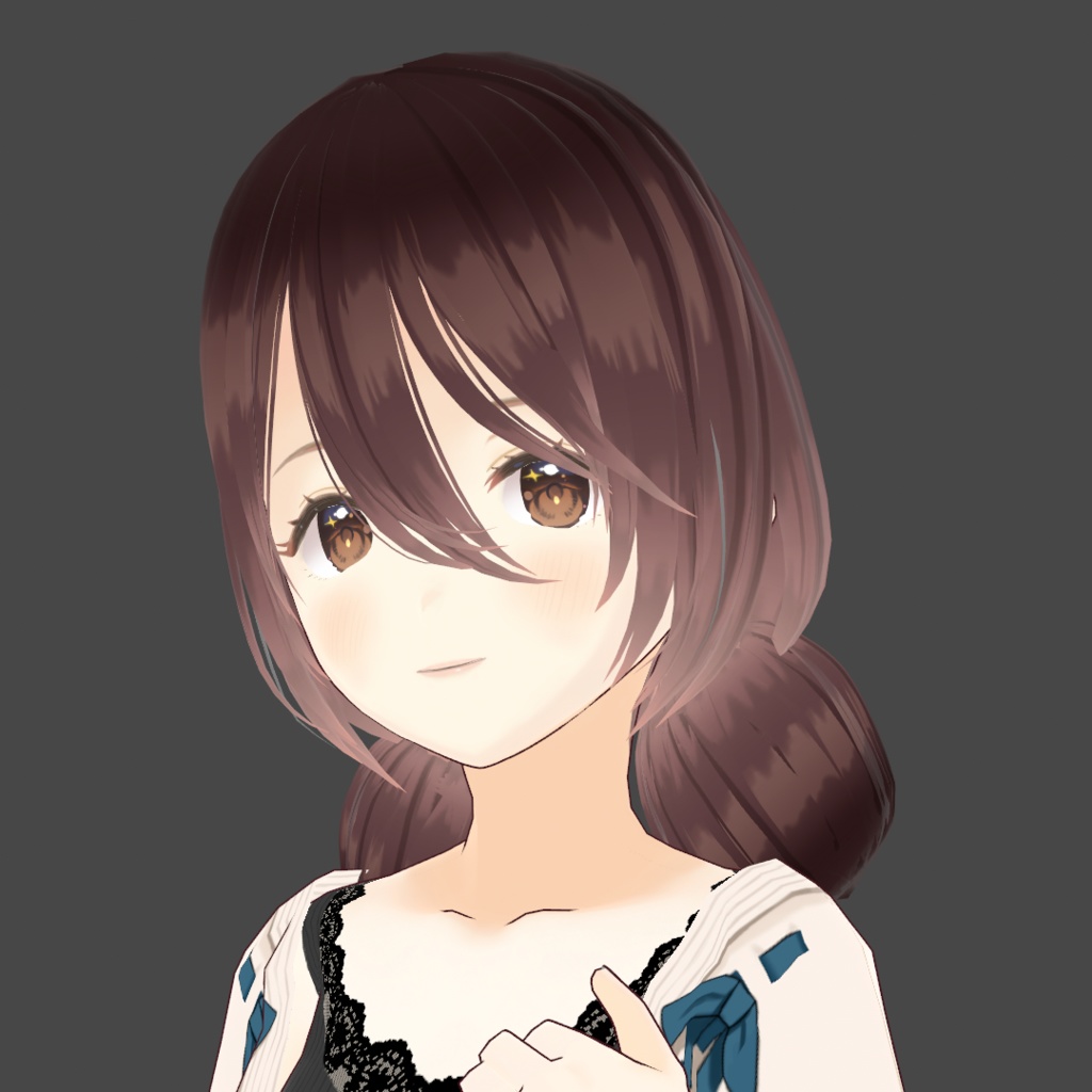 vroid hairstyle low buns  髪型 ローバンズ