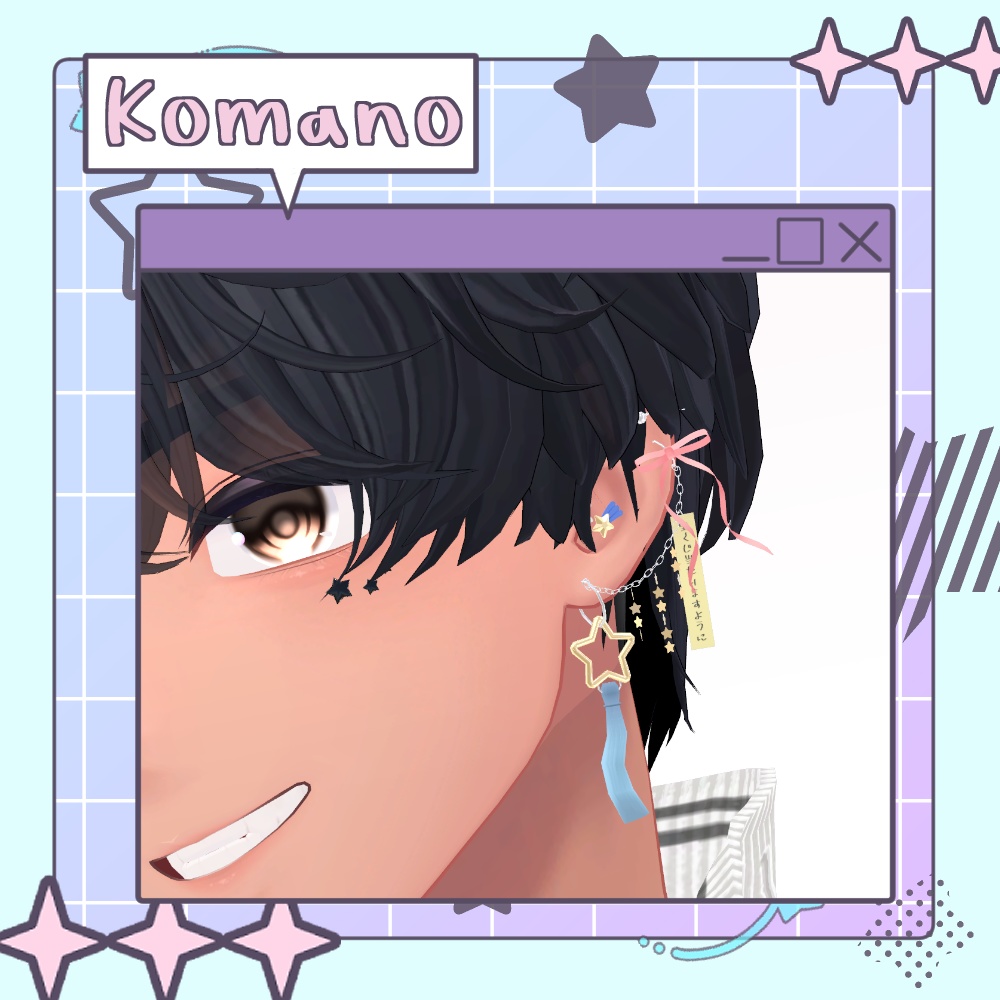 【8アバター対応】短冊ピアス【非対応版有り】