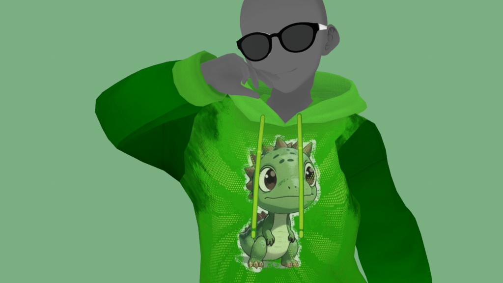 Green Grungy Dino Hoodie