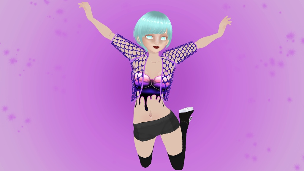 Toxic drip crop top with cropped mesh jacket