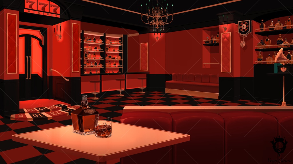 【動く配信背景】777号室 -UNLUCKY-【Vtuber様向け】