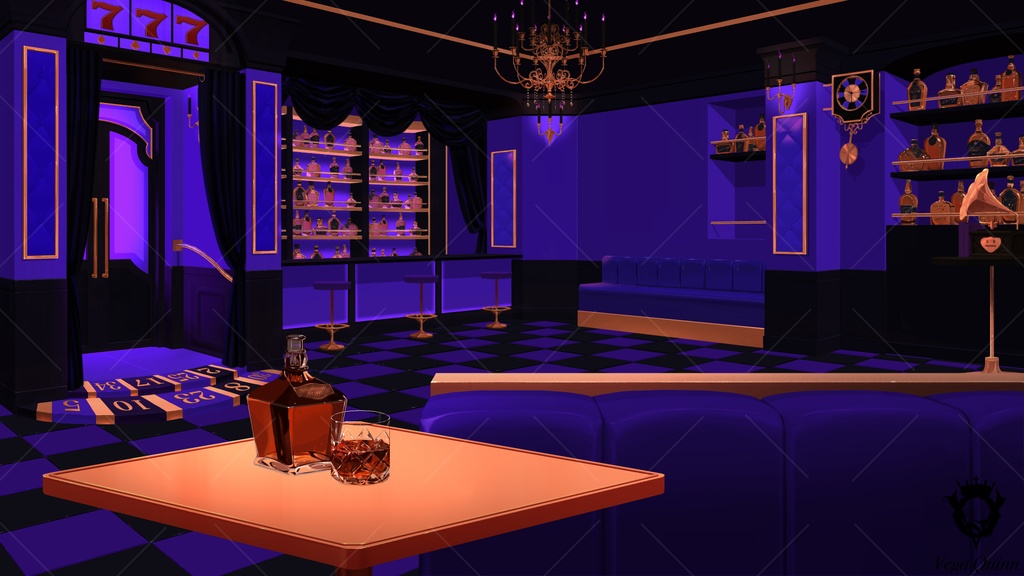 【動く配信背景】777号室 -UNLUCKY-【Vtuber様向け】