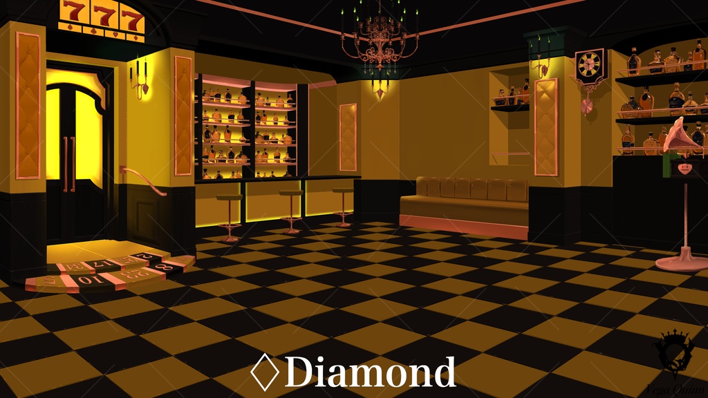 【動く配信背景】777号室 -UNLUCKY-【Vtuber様向け】