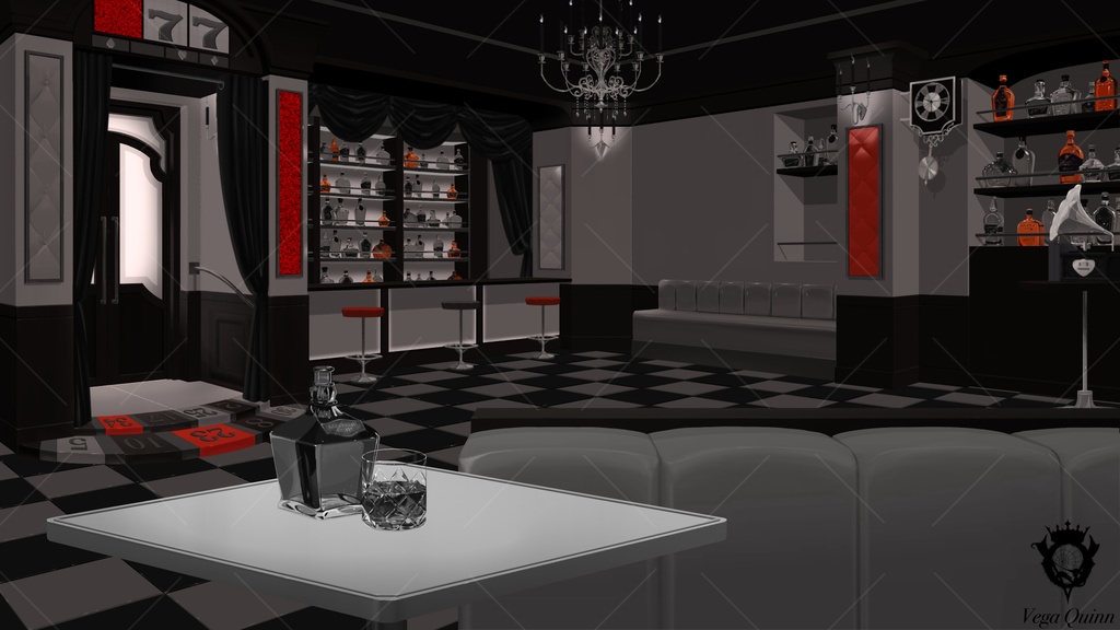 【動く配信背景】777号室 -UNLUCKY-【Vtuber様向け】