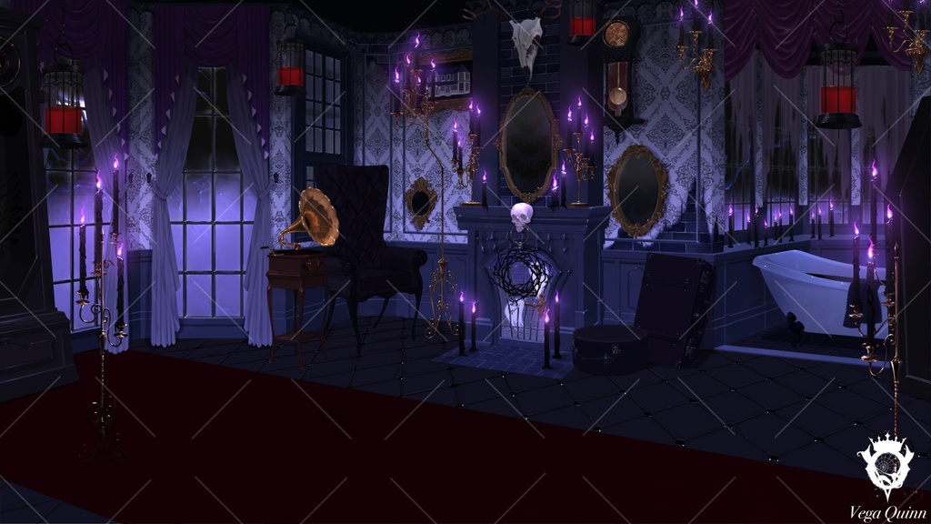 【動く配信背景】808号室 -VIVID-【Vtuber様向け】