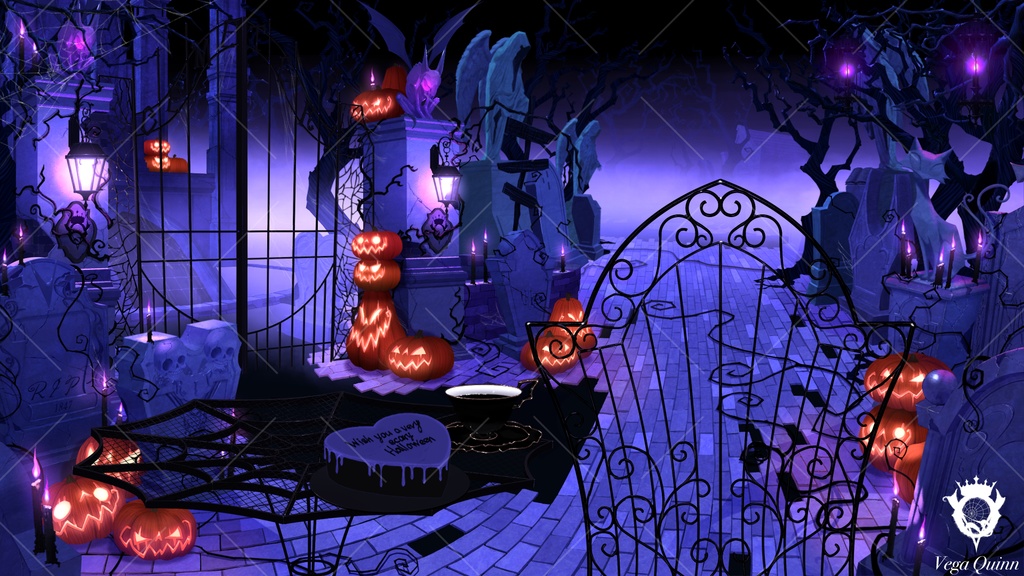 【動く配信背景】-CEMETERY-【Vtuber様向け】