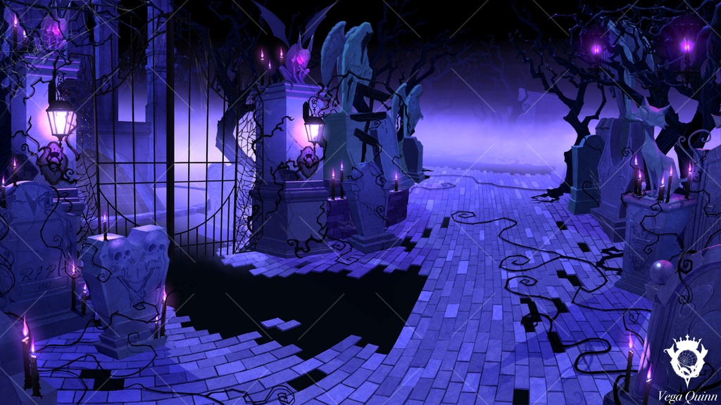 【動く配信背景】-CEMETERY-【Vtuber様向け】